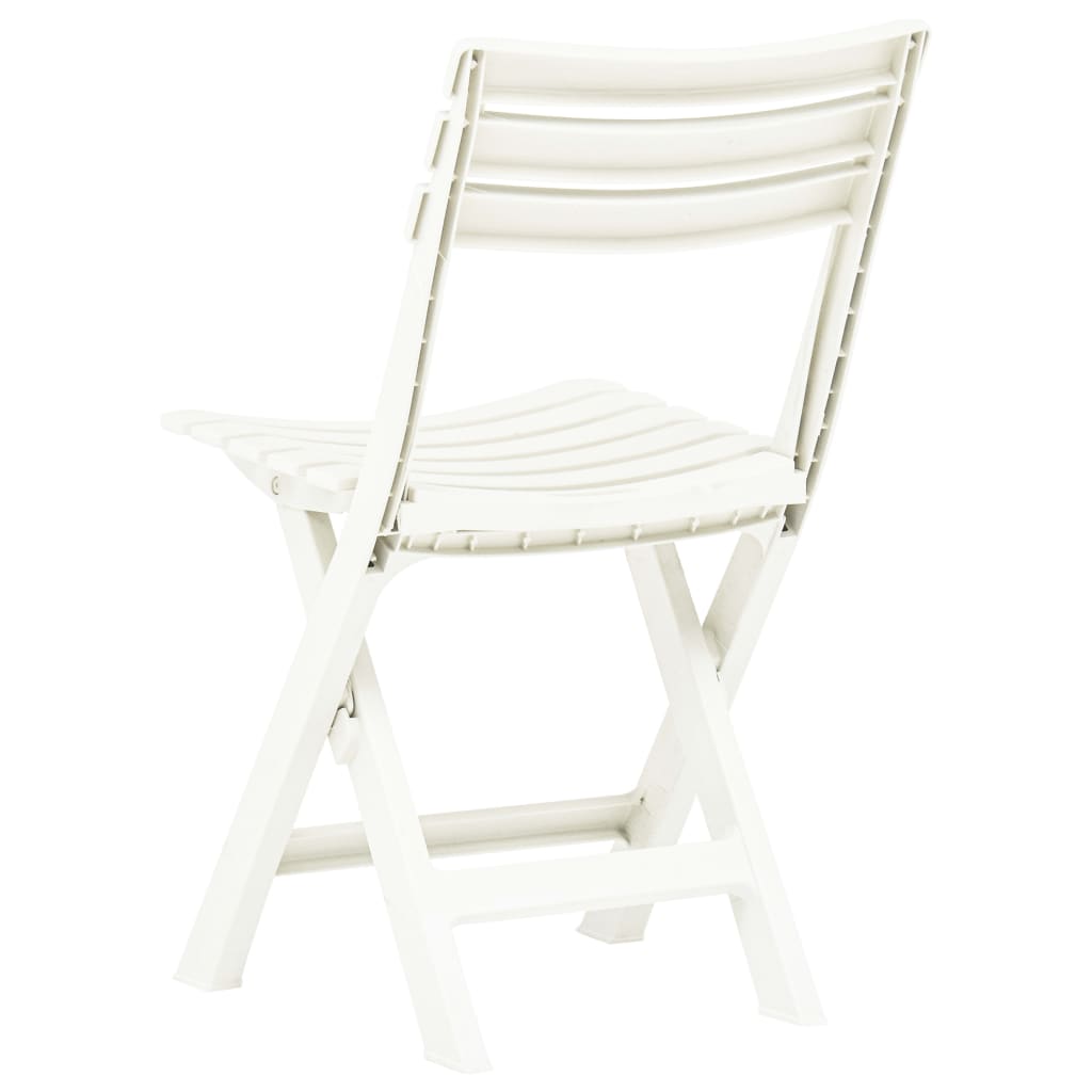 White Plastic Folding Garden Chairs - Set of 2, Durable & Stylish
