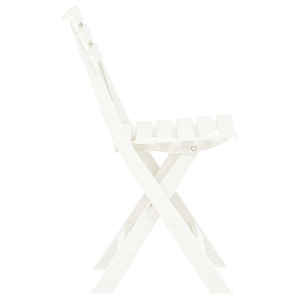 White Plastic Folding Garden Chairs - Set of 2, Durable & Stylish