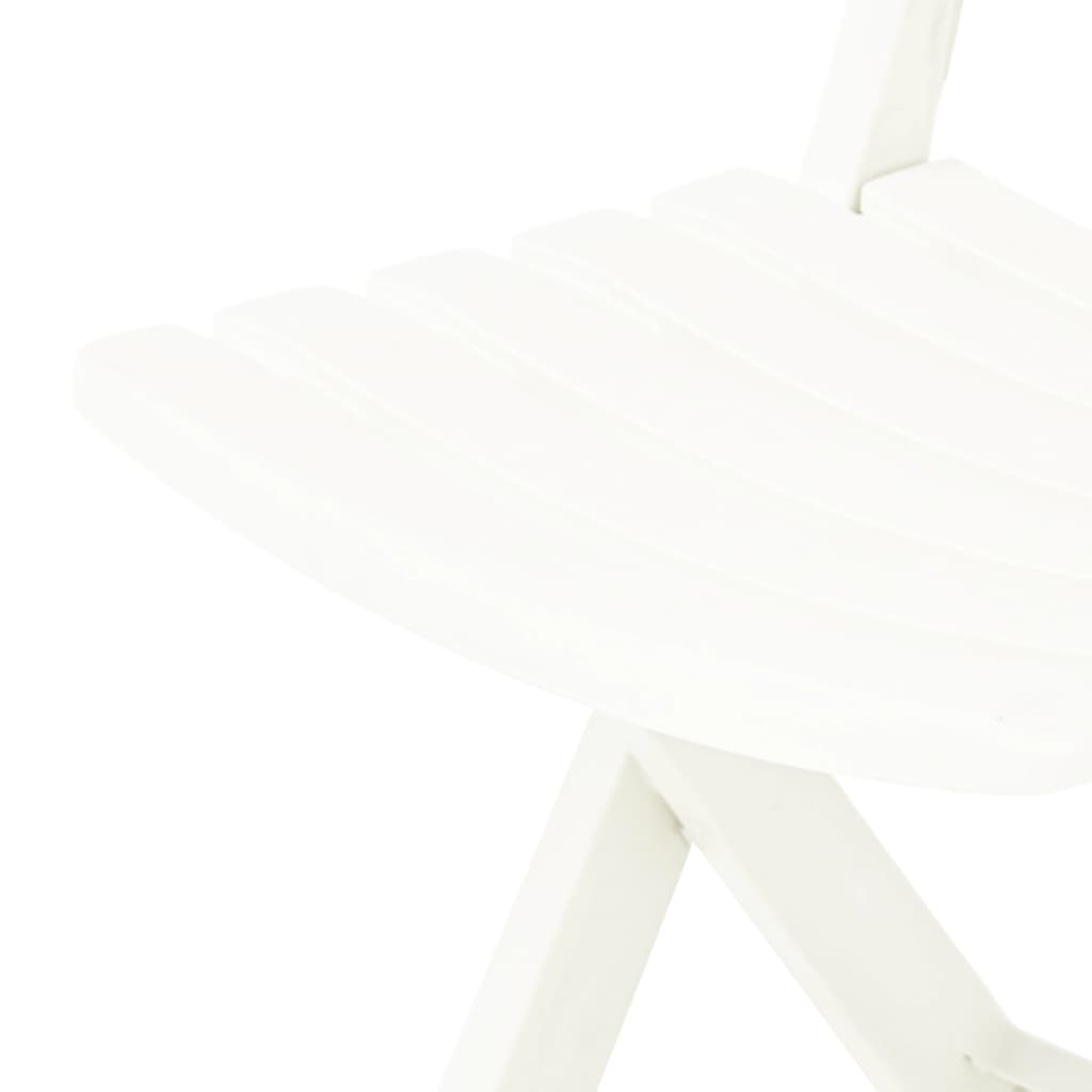 White Plastic Folding Garden Chairs - Set of 2, Durable & Stylish
