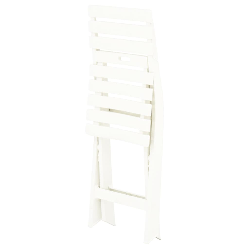 White Plastic Folding Garden Chairs - Set of 2, Durable & Stylish