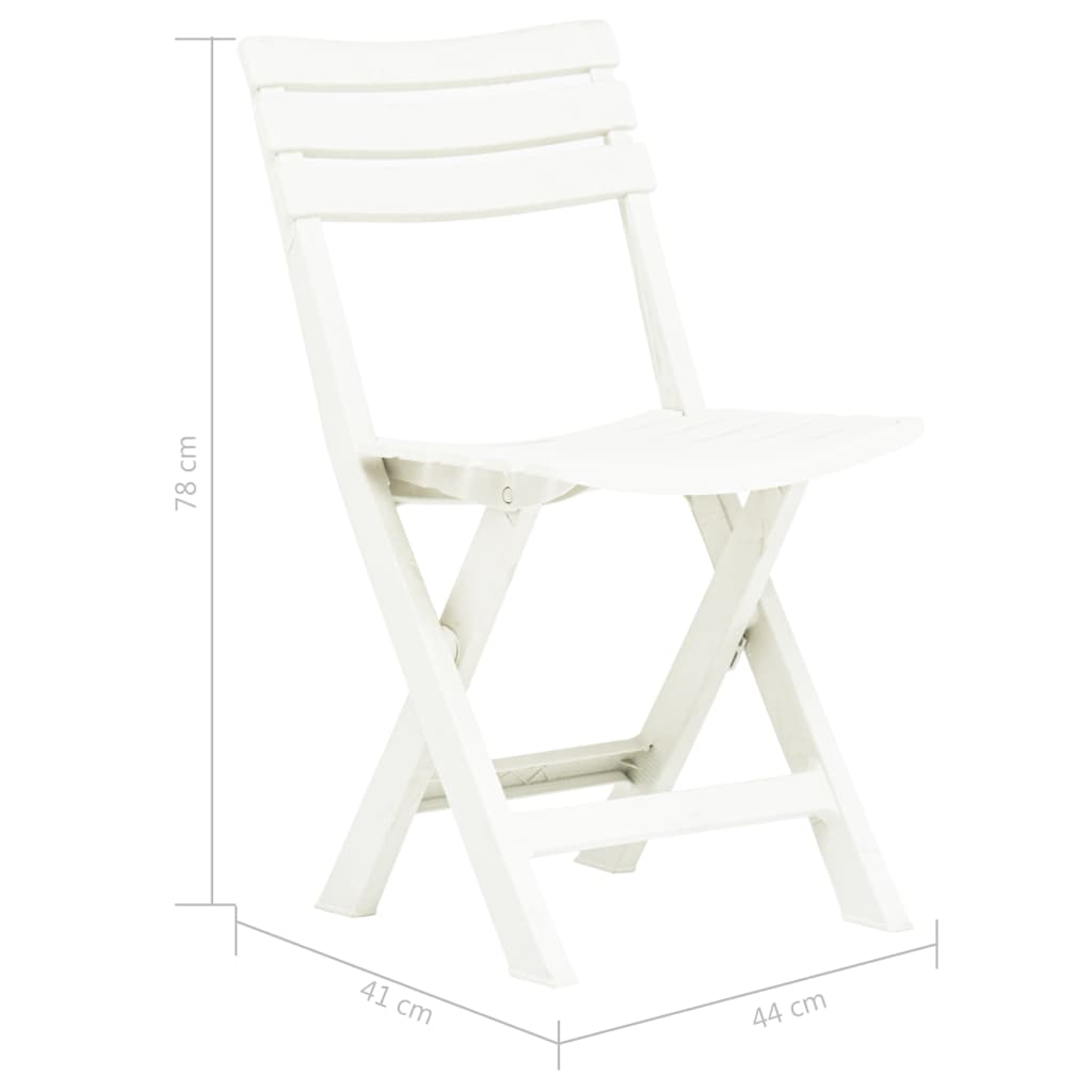 White Plastic Folding Garden Chairs - Set of 2, Durable & Stylish