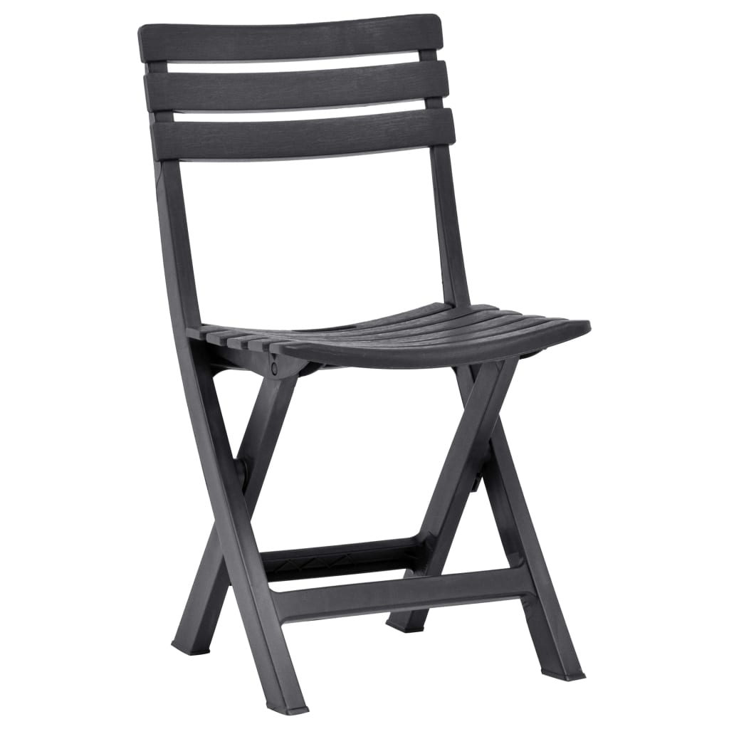 Anthracite Folding Garden Chairs 2 pcs - Durable Plastic Design