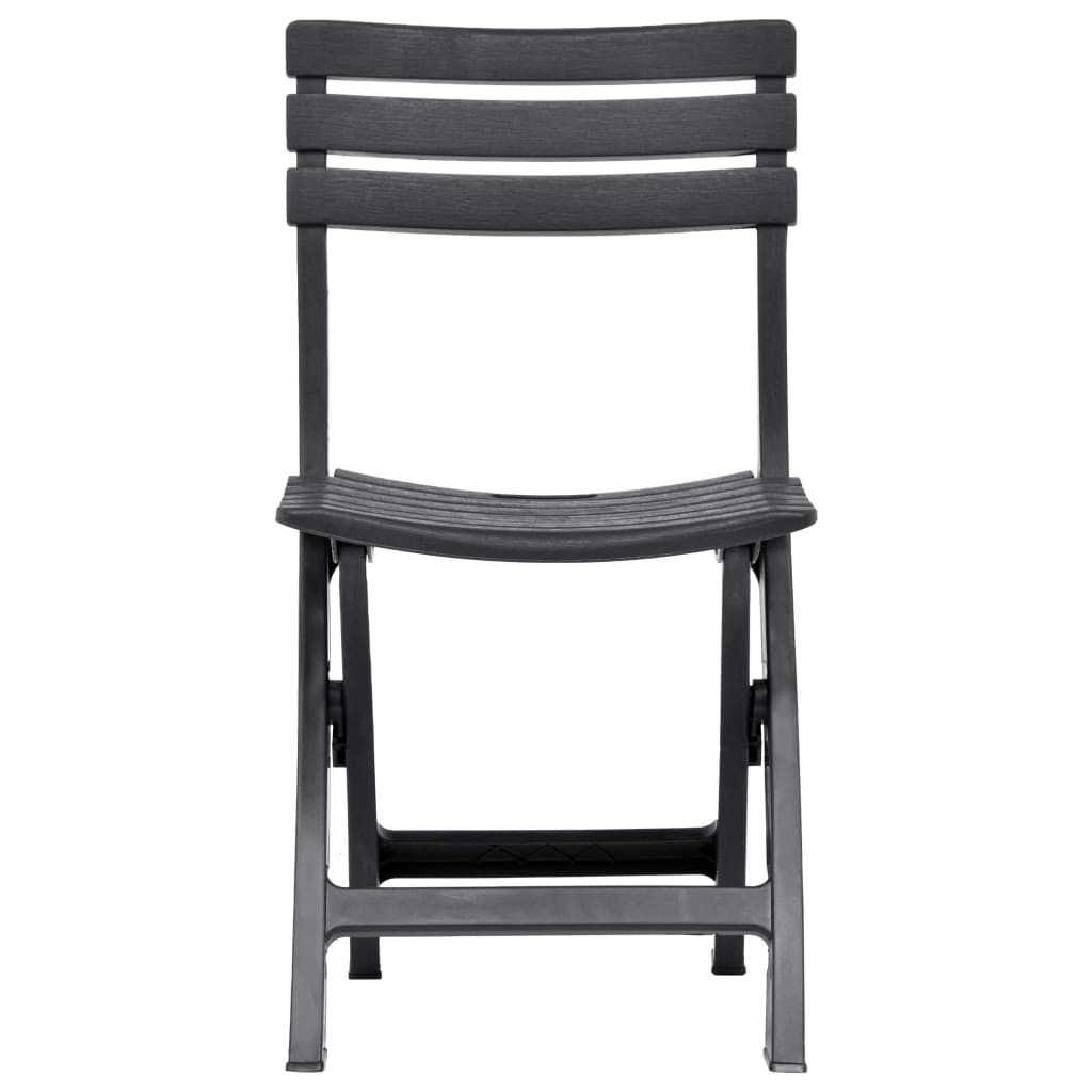 Anthracite Folding Garden Chairs 2 pcs - Durable Plastic Design