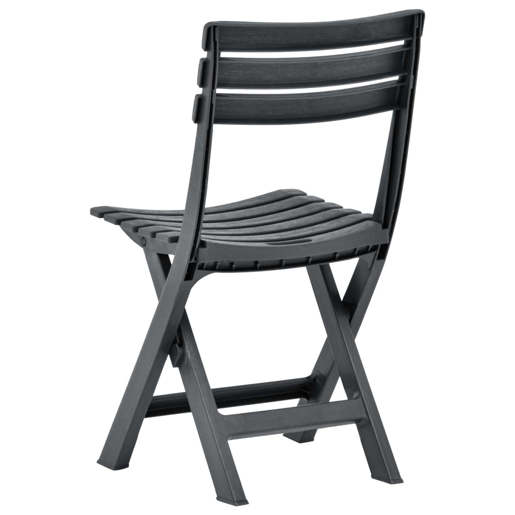 Anthracite Folding Garden Chairs 2 pcs - Durable Plastic Design
