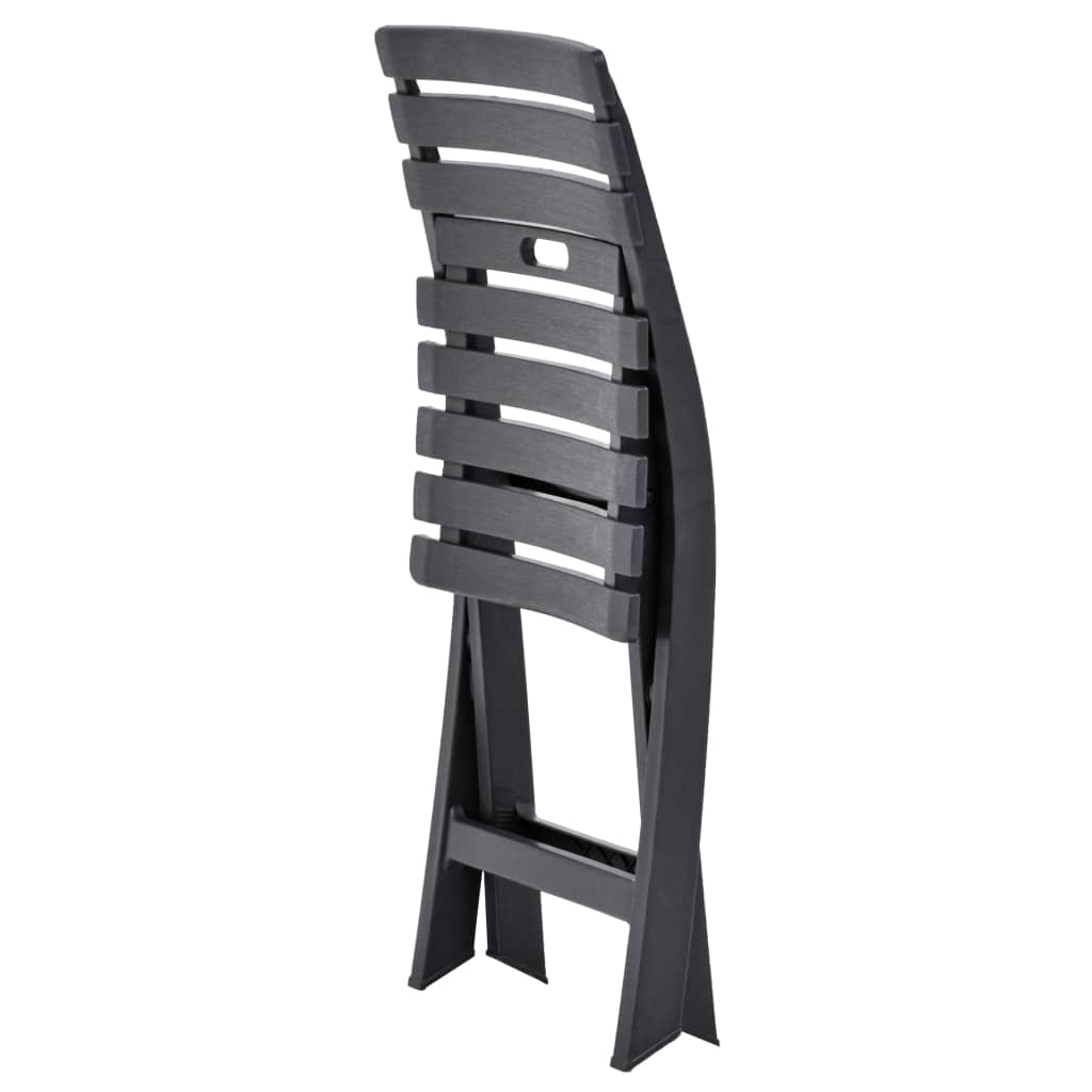 Anthracite Folding Garden Chairs 2 pcs - Durable Plastic Design