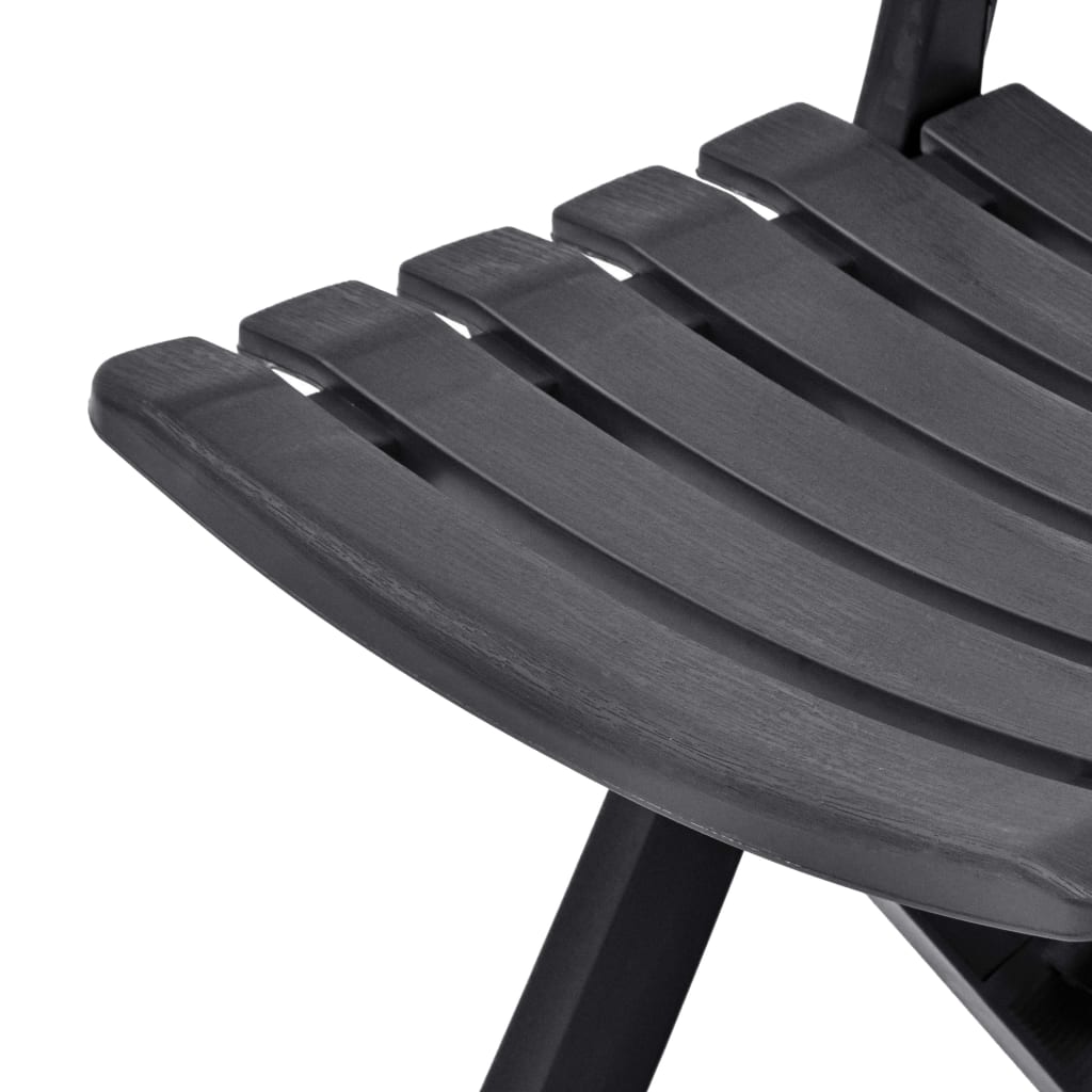 Anthracite Folding Garden Chairs 2 pcs - Durable Plastic Design