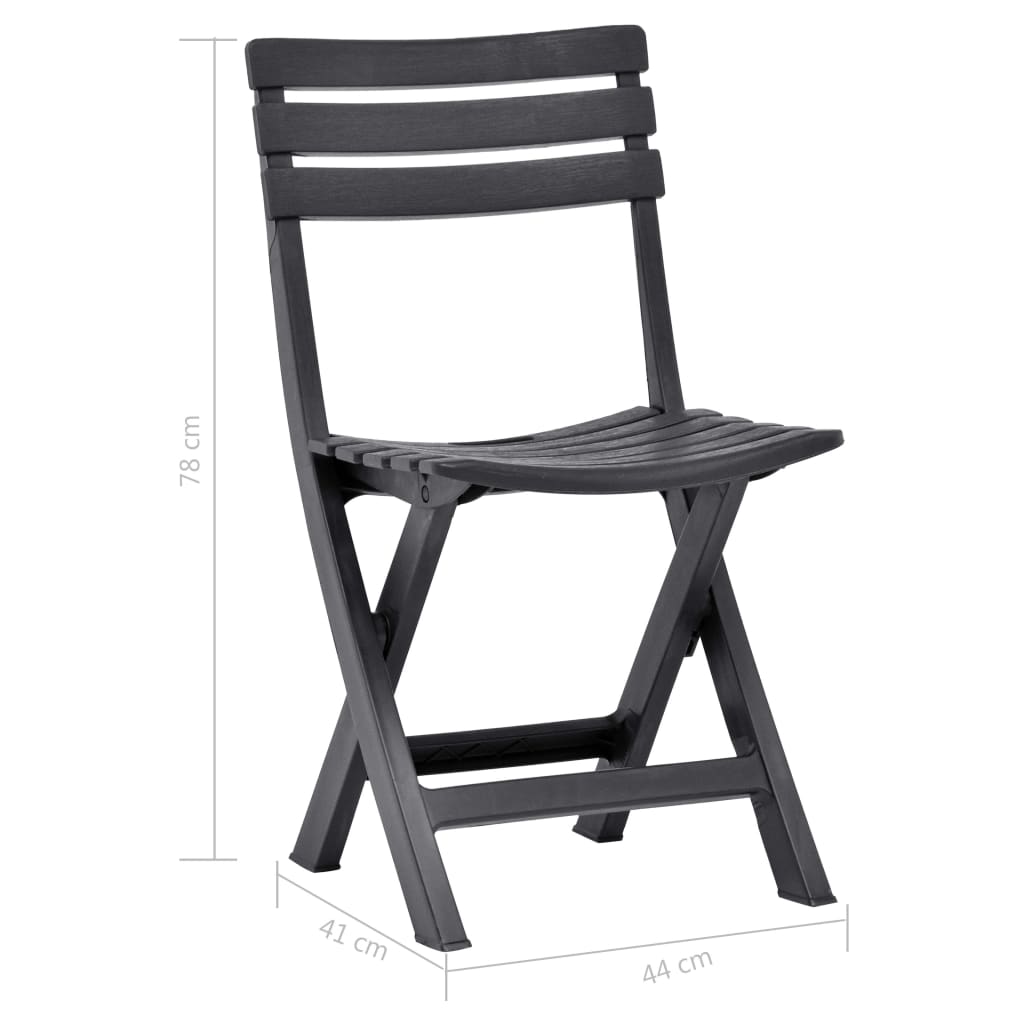 Anthracite Folding Garden Chairs 2 pcs - Durable Plastic Design