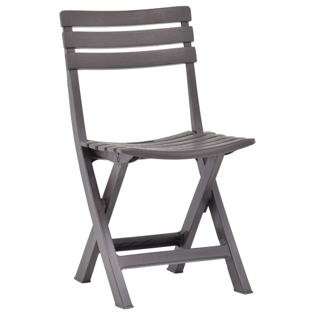 Mocha Folding Garden Chairs 2 pcs - Durable Plastic Design