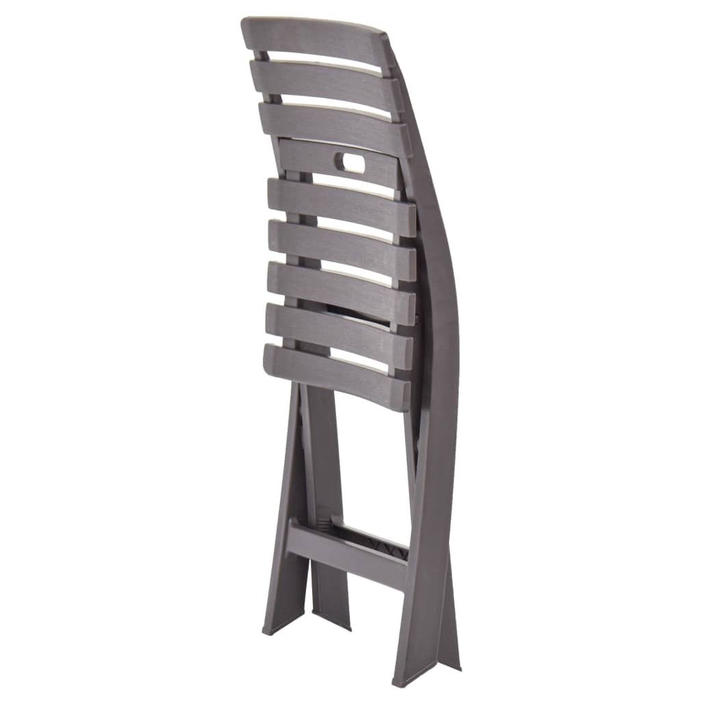 Mocha Folding Garden Chairs 2 pcs - Durable Plastic Design
