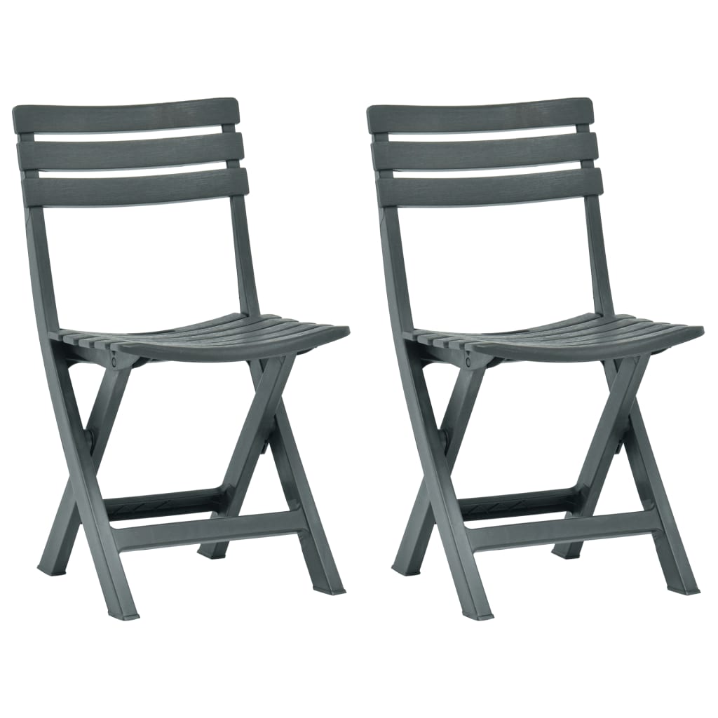 Eco-Friendly Green Plastic Folding Garden Chairs - Set of 2