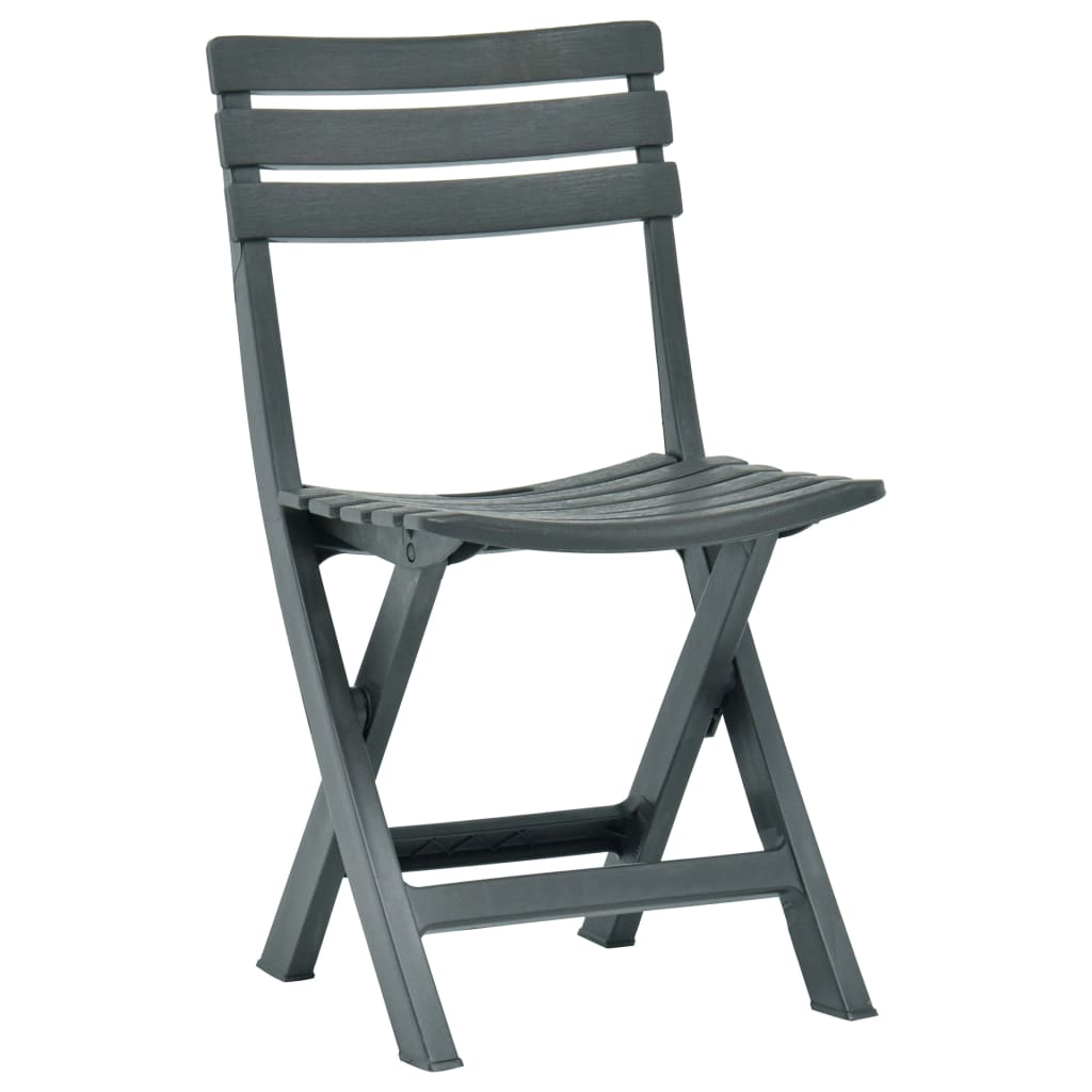 Eco-Friendly Green Plastic Folding Garden Chairs - Set of 2