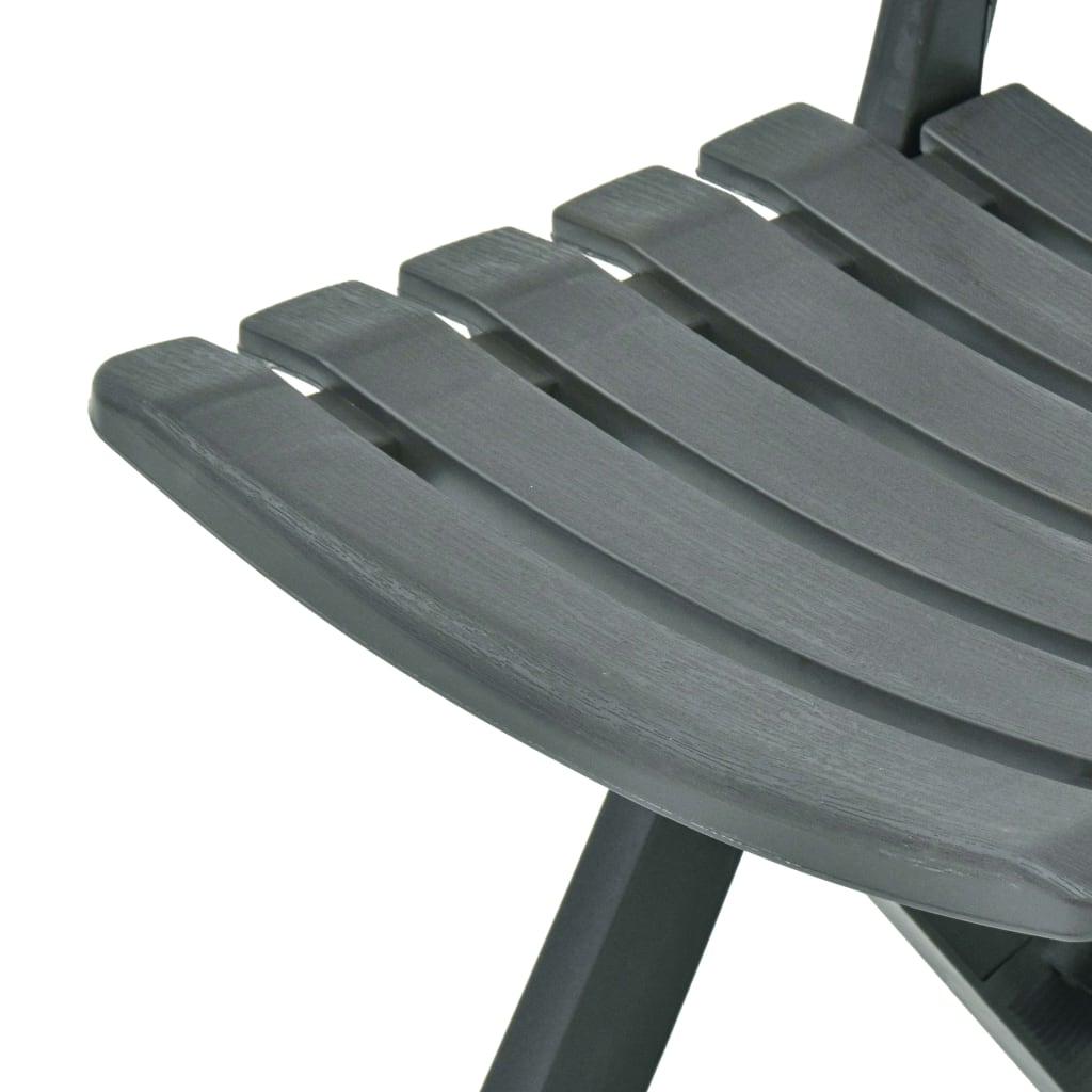Eco-Friendly Green Plastic Folding Garden Chairs - Set of 2
