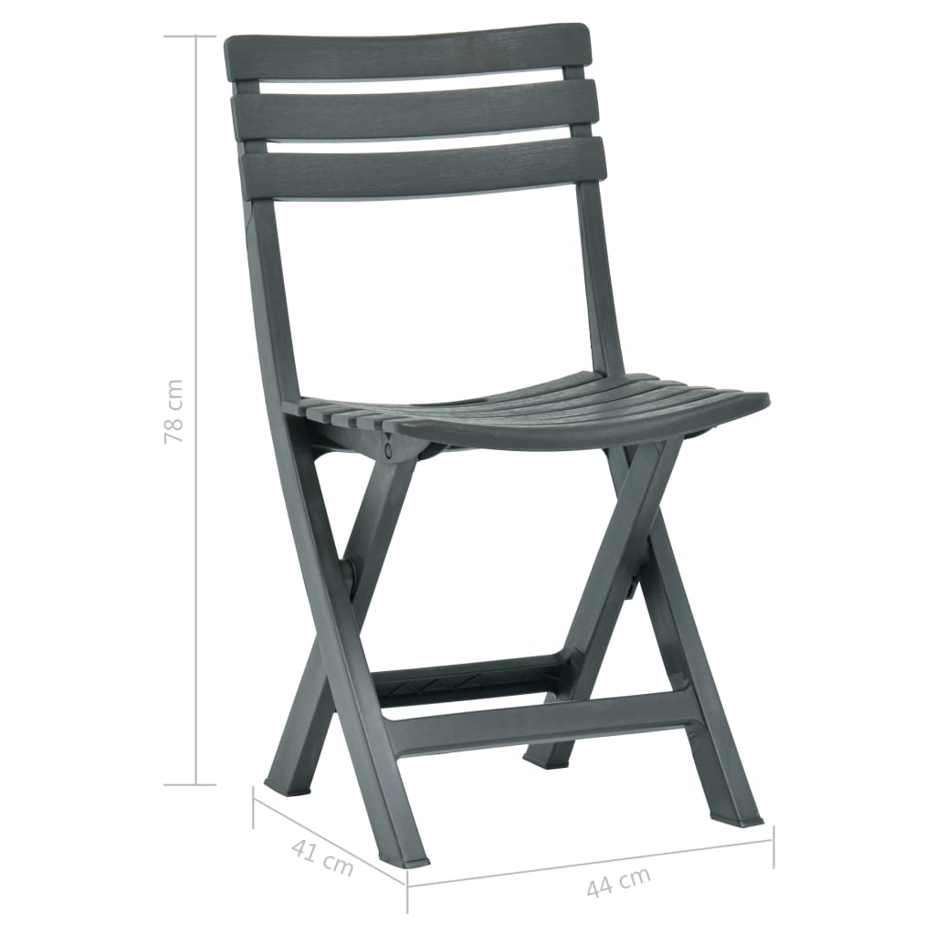 Eco-Friendly Green Plastic Folding Garden Chairs - Set of 2