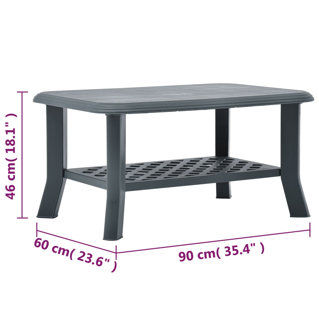 Coffee Table Green 90x60x46 cm Plastic