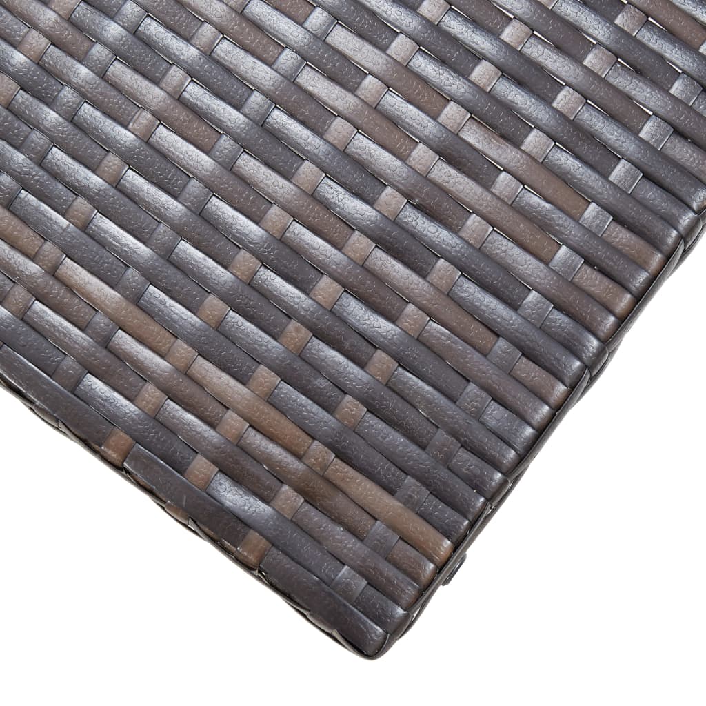 Compact Folding Stool in Brown Poly Rattan - Stylish & Durable