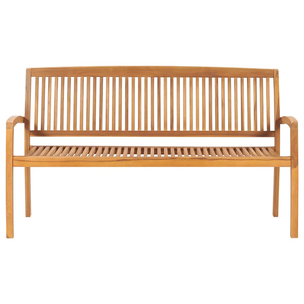 3-Seater Teak Wood Stacking Garden Bench, 159 cm