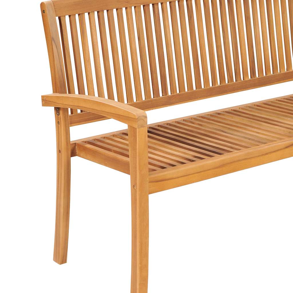 3-Seater Teak Wood Stacking Garden Bench, 159 cm