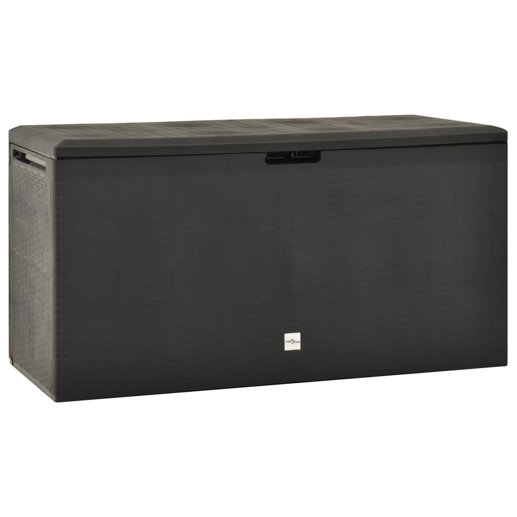 Anthracite Garden Storage Box 114x47x60 cm - Weather-Resistant Plastic