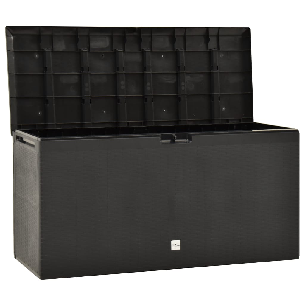 Anthracite Garden Storage Box 114x47x60 cm - Weather-Resistant Plastic