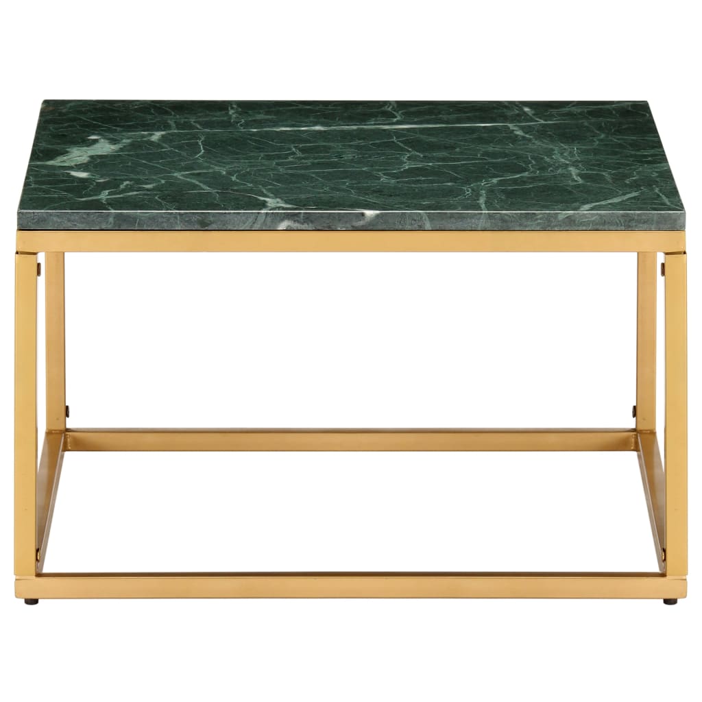 Coffee Table Green 60x60x35 cm Real Stone with Marble Texture