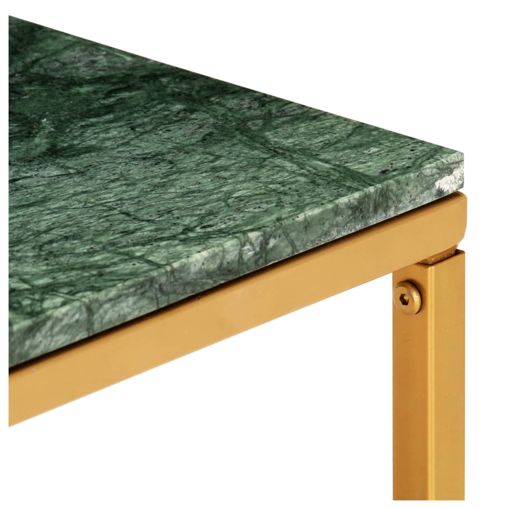 Coffee Table Green 60x60x35 cm Real Stone with Marble Texture
