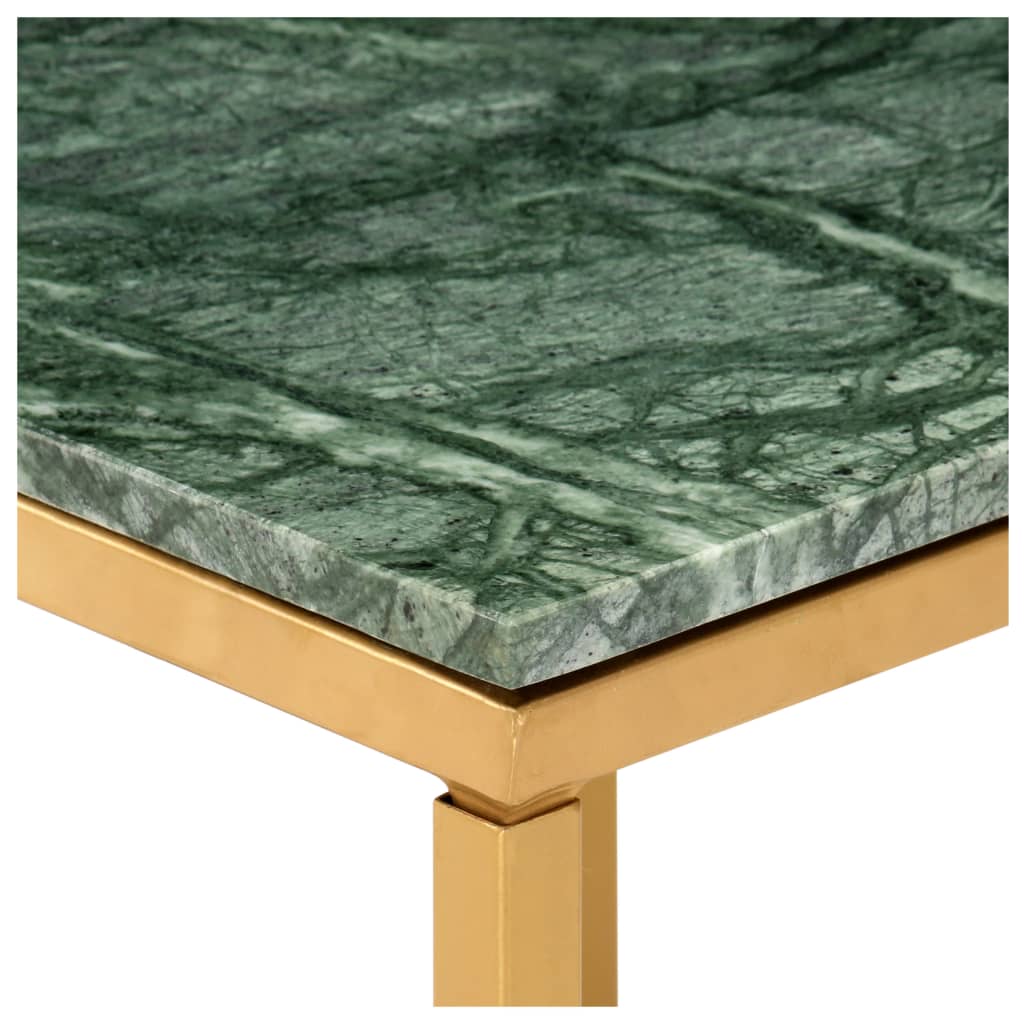 Coffee Table Green 60x60x35 cm Real Stone with Marble Texture