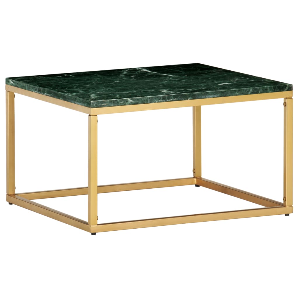 Coffee Table Green 60x60x35 cm Real Stone with Marble Texture
