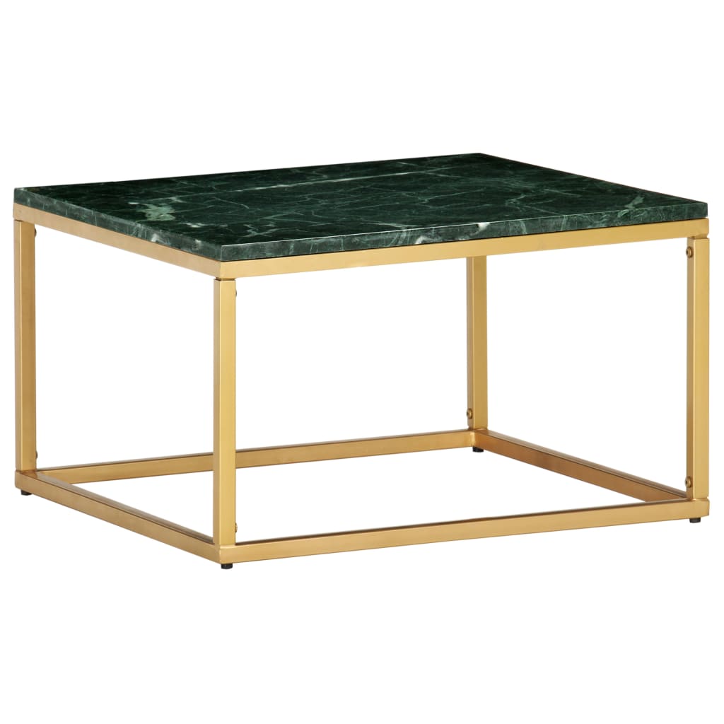 Coffee Table Green 60x60x35 cm Real Stone with Marble Texture