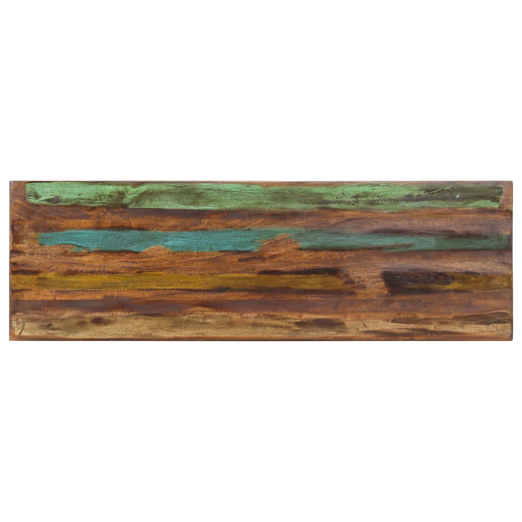 Solid Reclaimed Wood & Steel Bench - 110 cm - Rustic Elegance