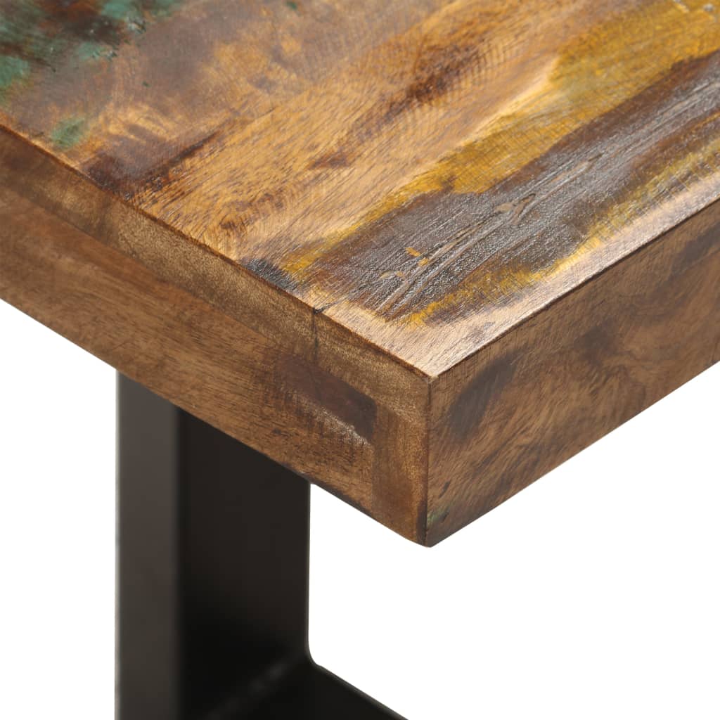 Solid Reclaimed Wood & Steel Bench - 110 cm - Rustic Elegance