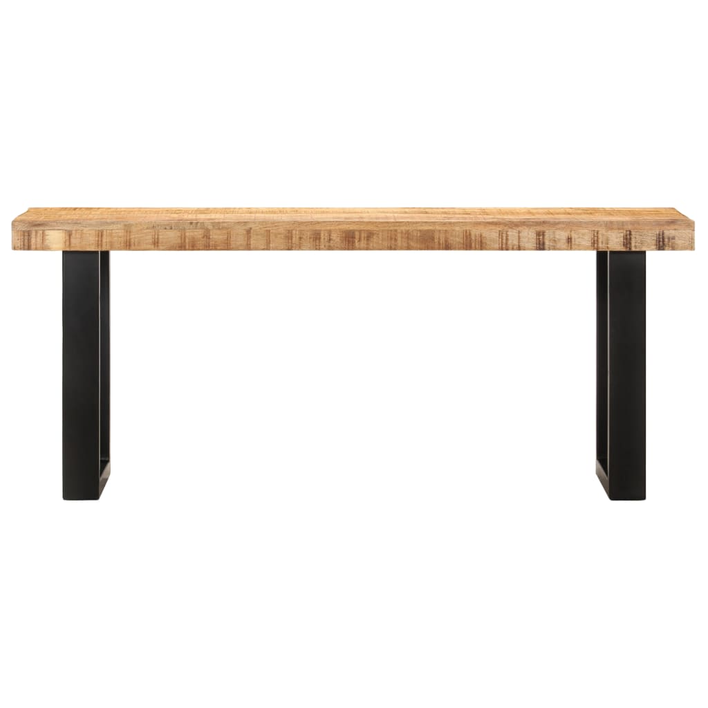 Rustic 110cm Mango Wood & Steel Bench - Solid & Stylish