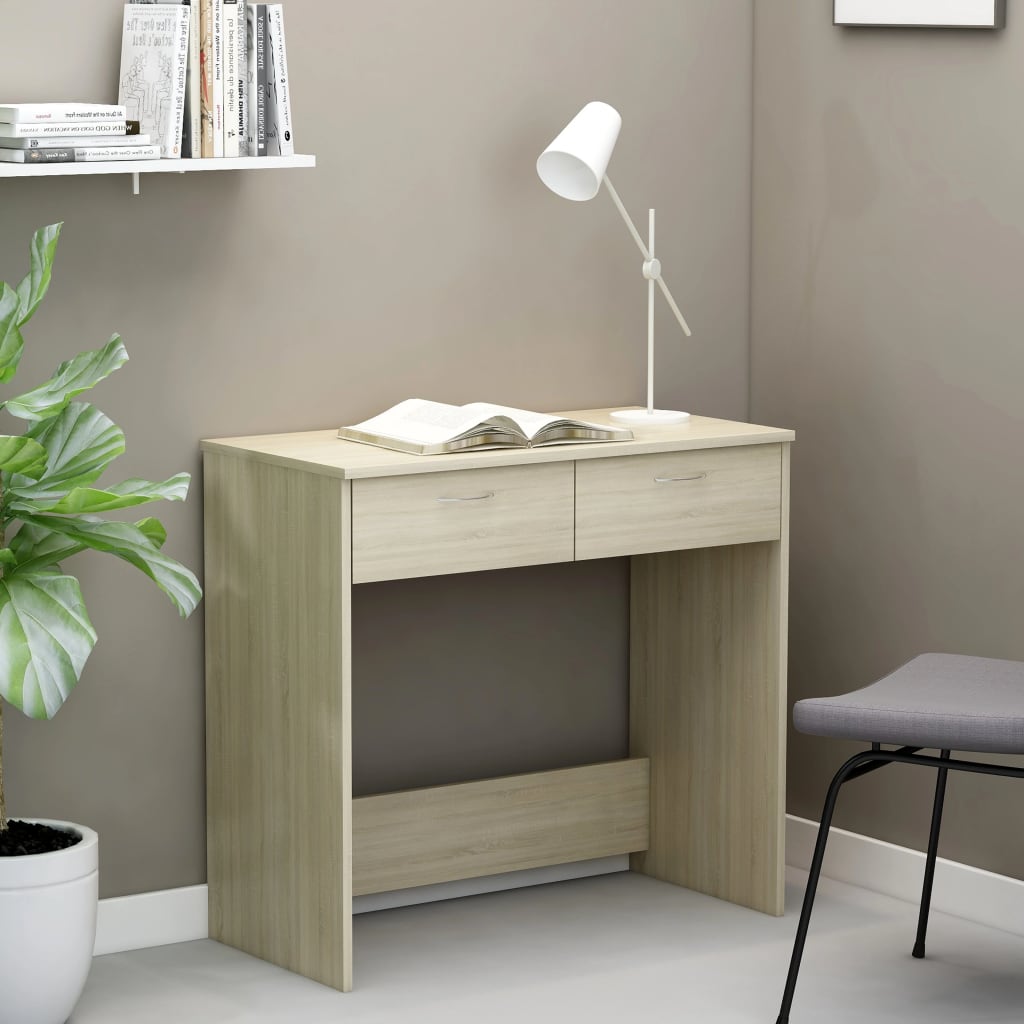 Compact Sonoma Oak Desk - 80x40x75 cm Engineered Wood