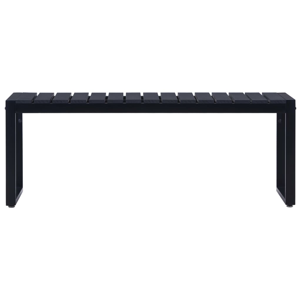 Black PS Board Garden Bench 120.5 cm - Elegant Outdoor Seating