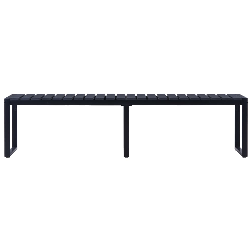 Elegant Black Garden Bench - 180 cm, Durable PS Board Material