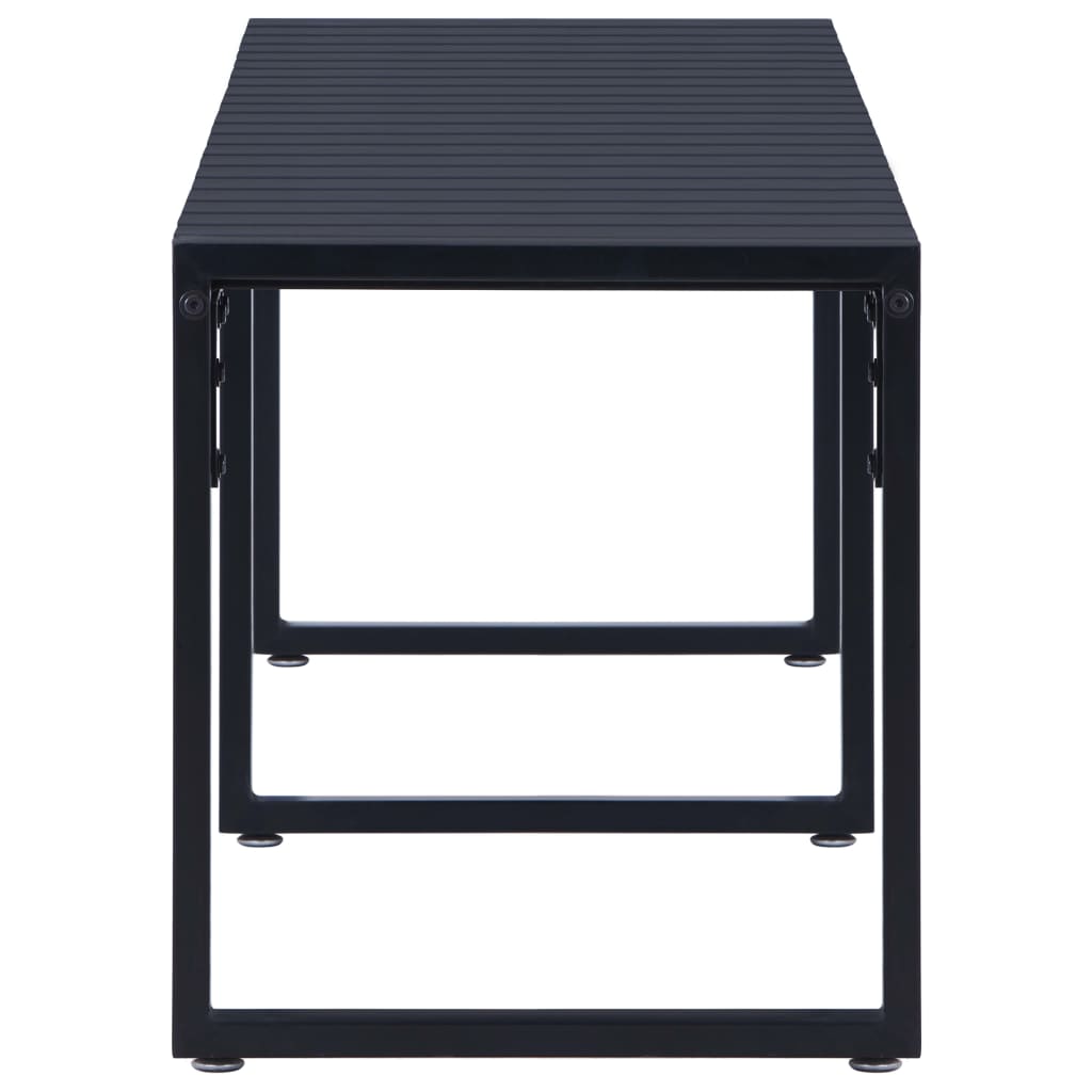 Elegant Black Garden Bench - 180 cm, Durable PS Board Material