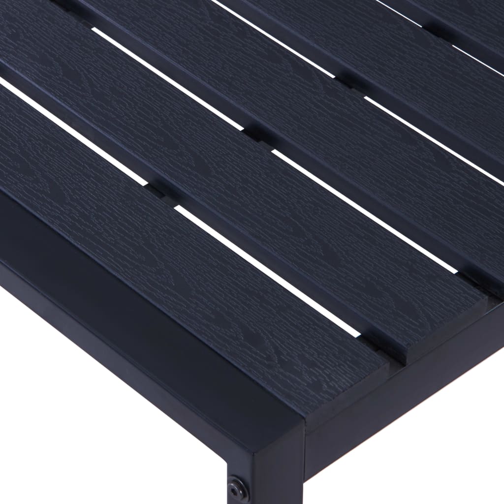Elegant Black Garden Bench - 180 cm, Durable PS Board Material