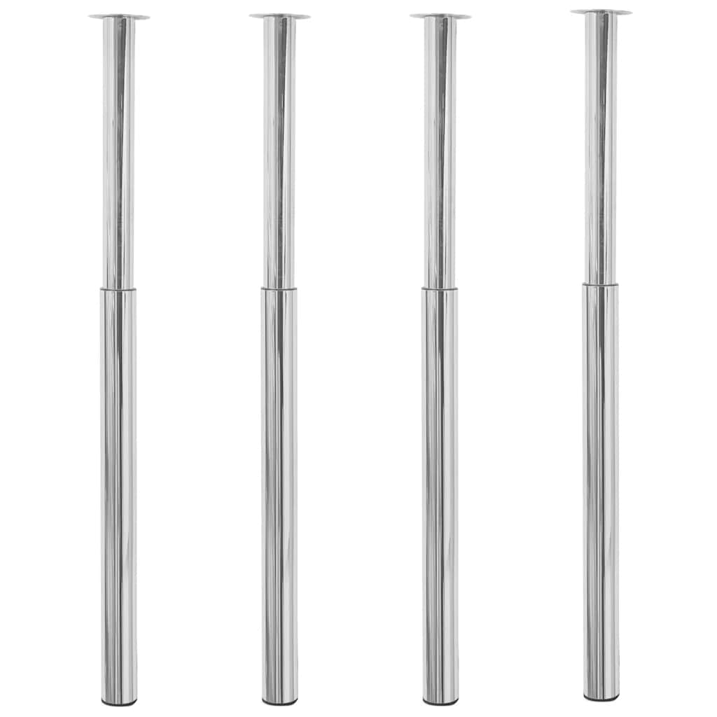 Adjustable Chrome Telescopic Table Legs, 4 pcs, 710-1100mm