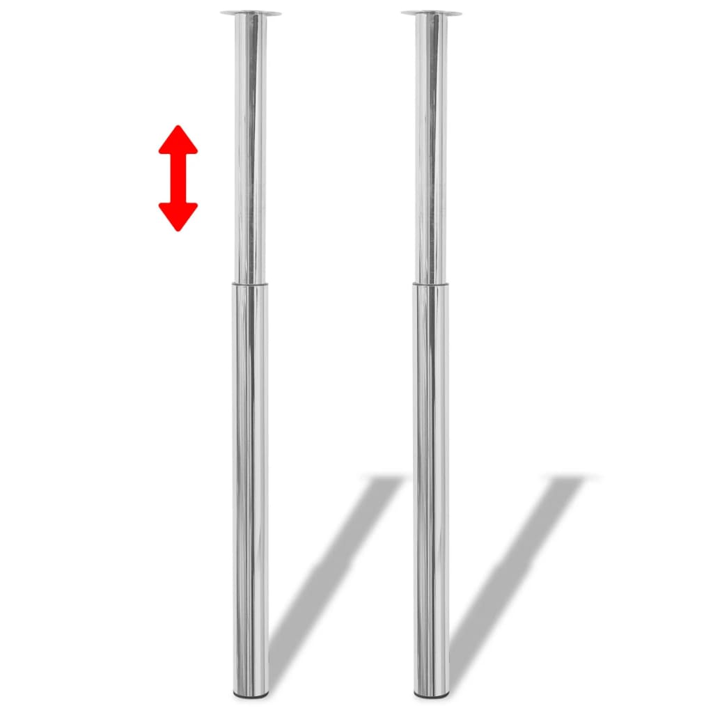 Adjustable Chrome Telescopic Table Legs, 4 pcs, 710-1100mm