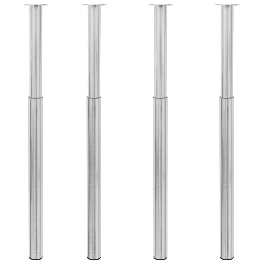 Adjustable Telescopic Table Legs, Brushed Nickel, 4 pcs, 710-1100 mm