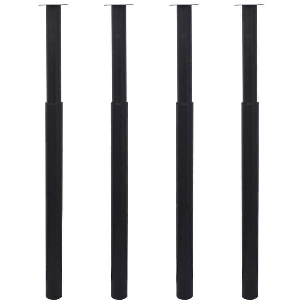 Adjustable Telescopic Table Legs, 4pcs, Black, 710-1100mm Steel