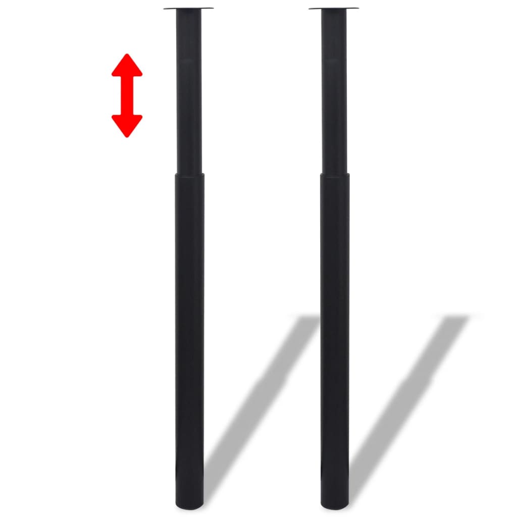 Adjustable Telescopic Table Legs, 4pcs, Black, 710-1100mm Steel