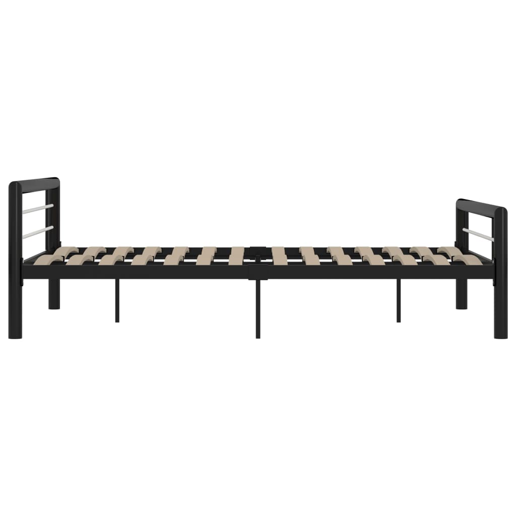 Black & White Metal Bed Frame 120x200 cm - No Mattress Included