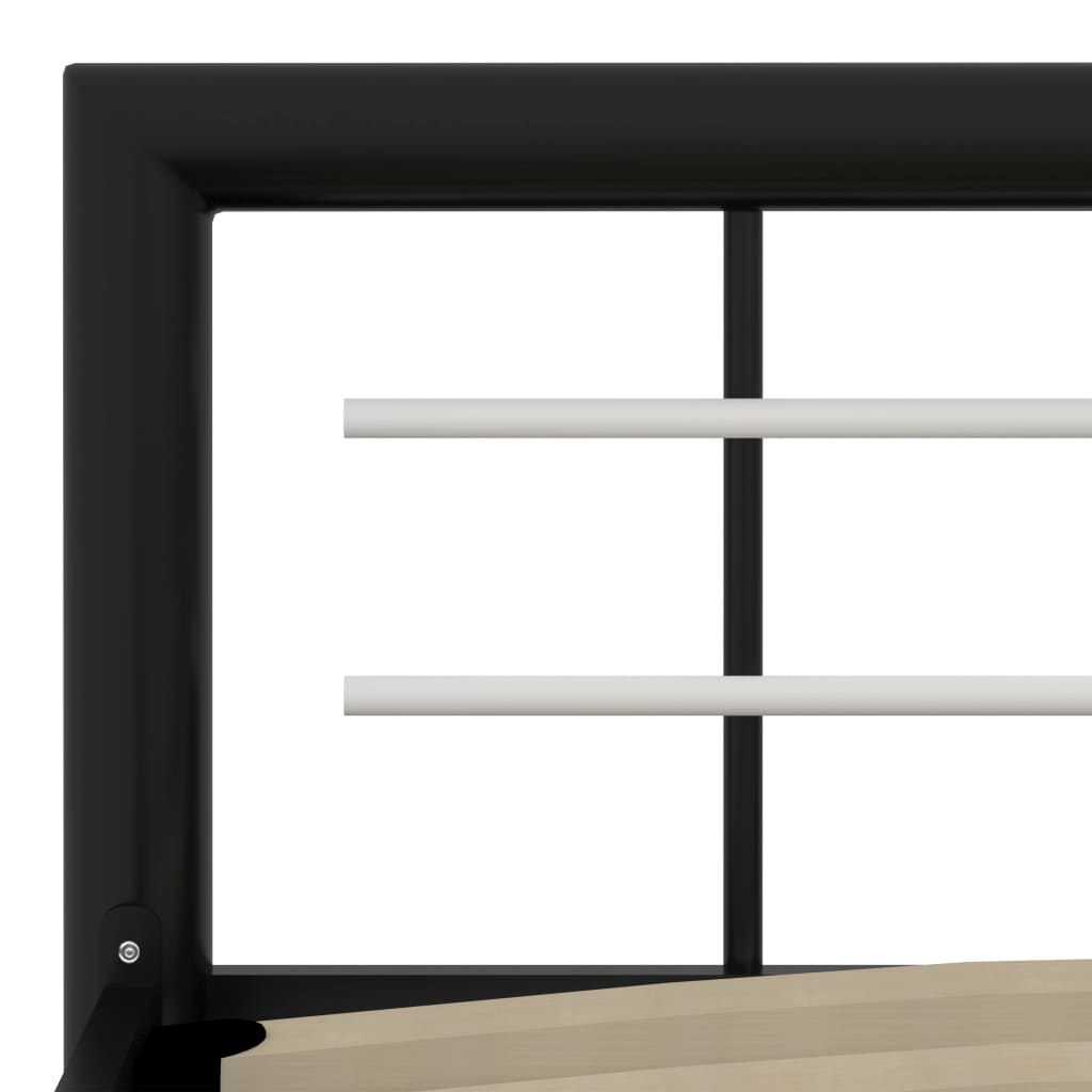 Bed Frame without Mattress Black and White Metal 140x200 cm