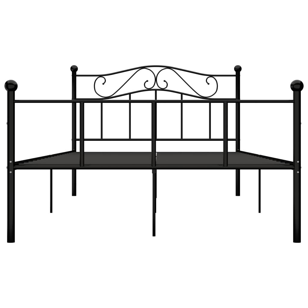 Black Metal 120x200 cm Bed Frame - vidaXL 284525 (No Mattress)