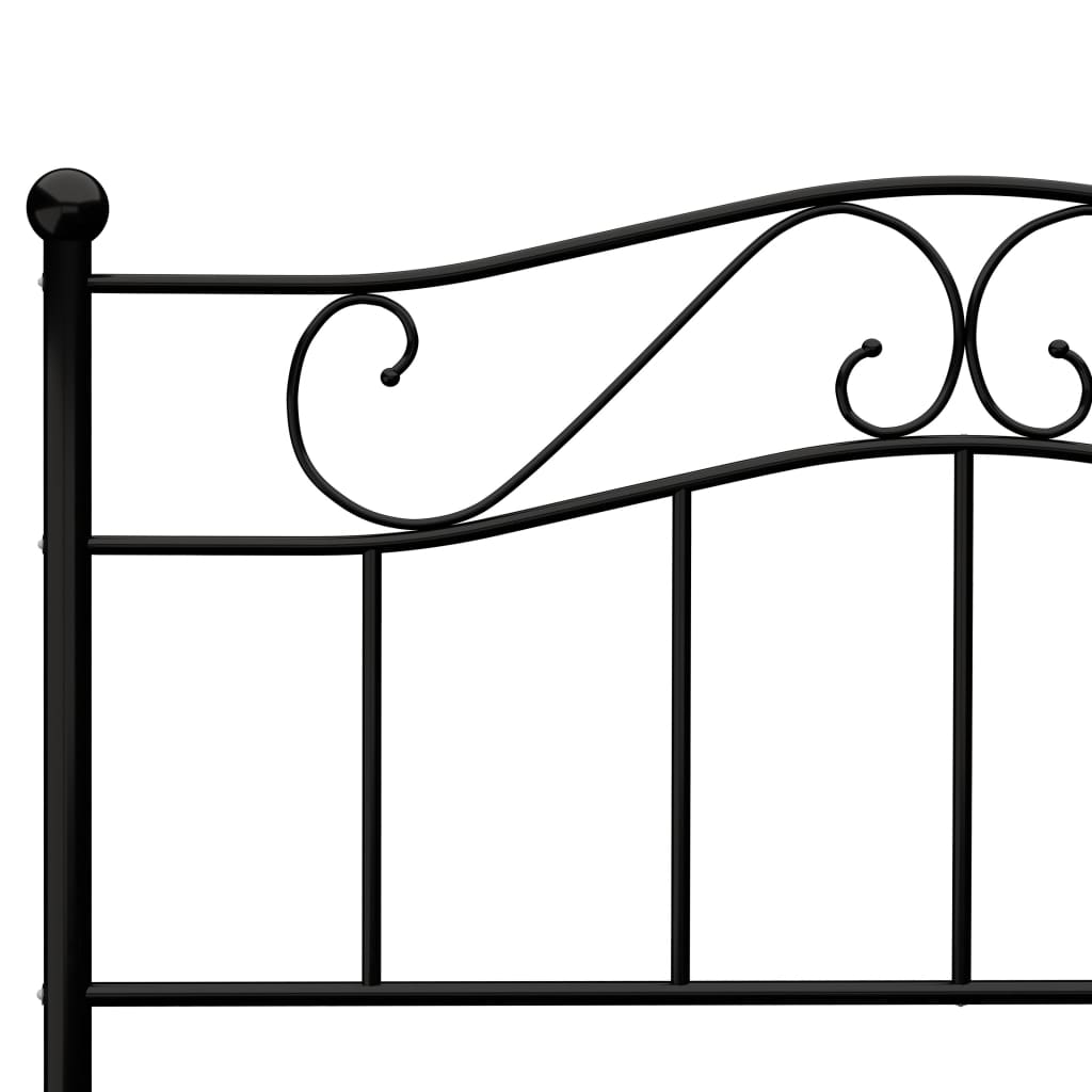 Black Metal 120x200 cm Bed Frame - vidaXL 284525 (No Mattress)