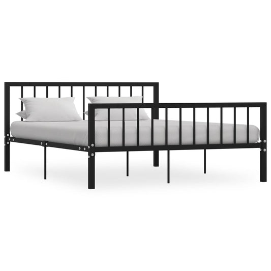 Stylish Black Metal Bed Frame 160x200 cm - vidaXL 284572