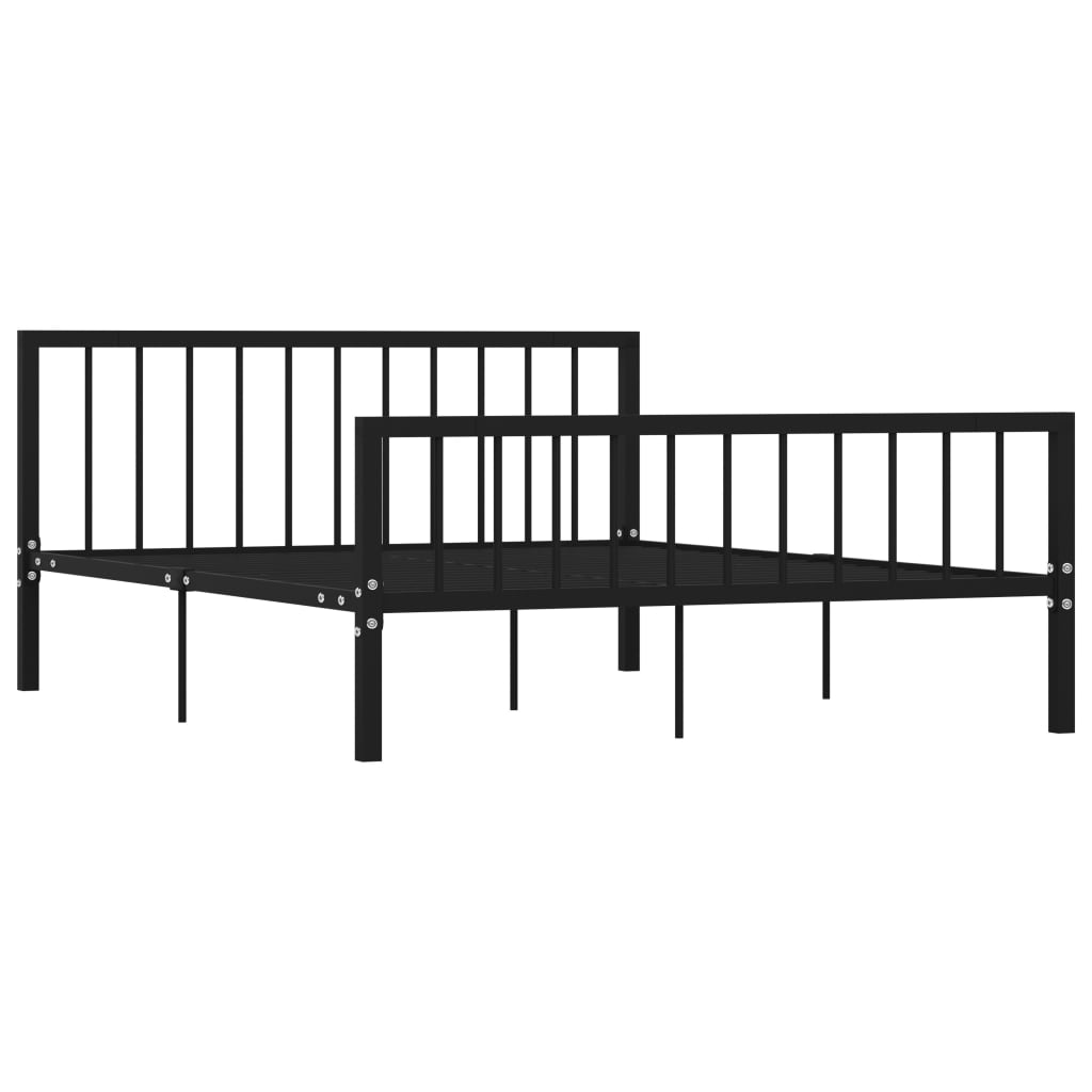 Stylish Black Metal Bed Frame 160x200 cm - vidaXL 284572