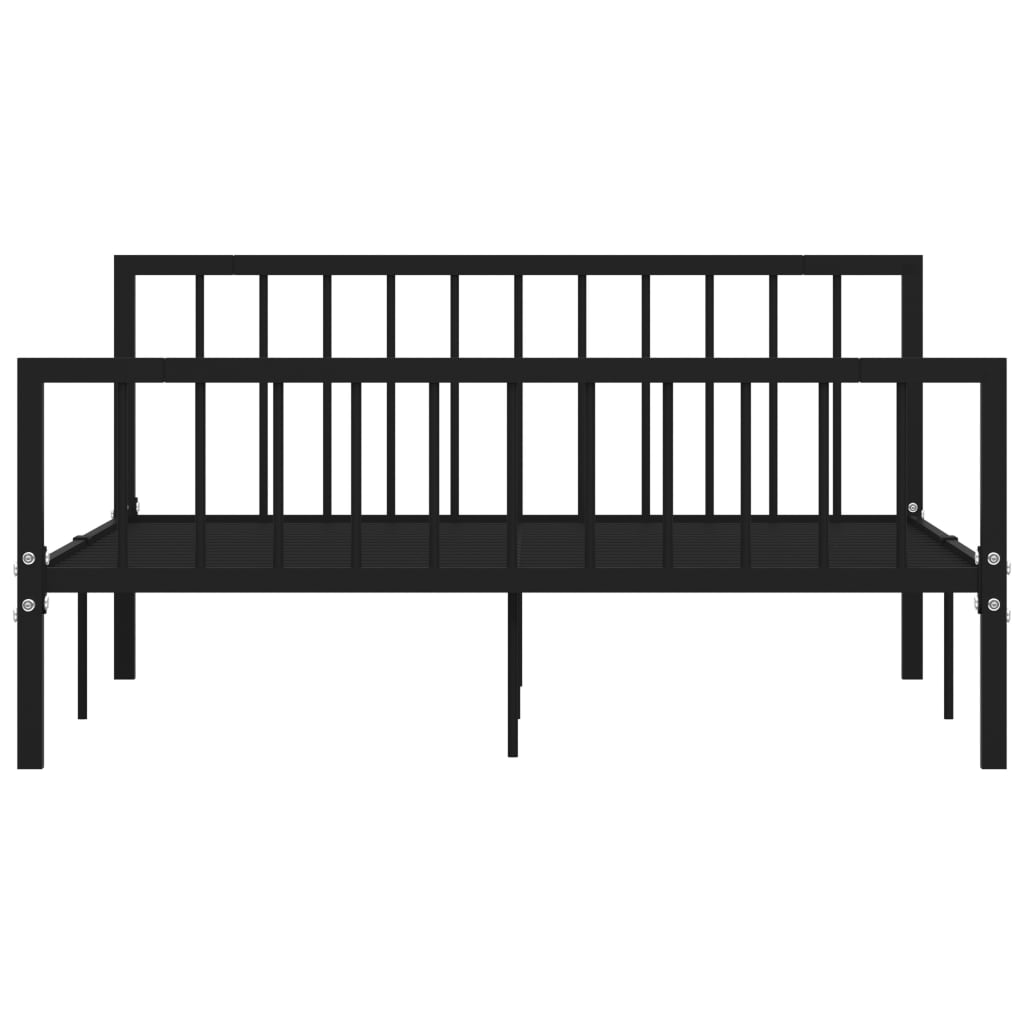 Stylish Black Metal Bed Frame 160x200 cm - vidaXL 284572