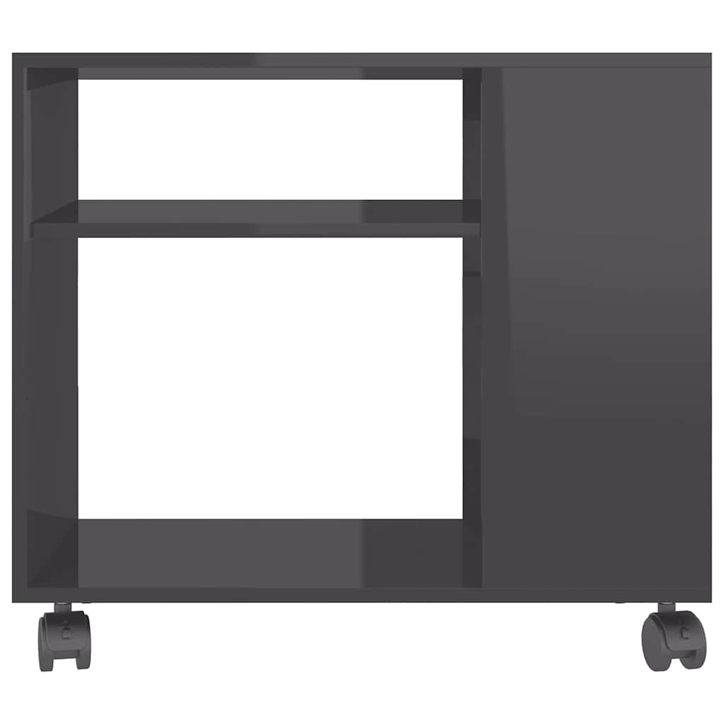 Side Table High Gloss Grey 70x35x55 cm Engineered Wood