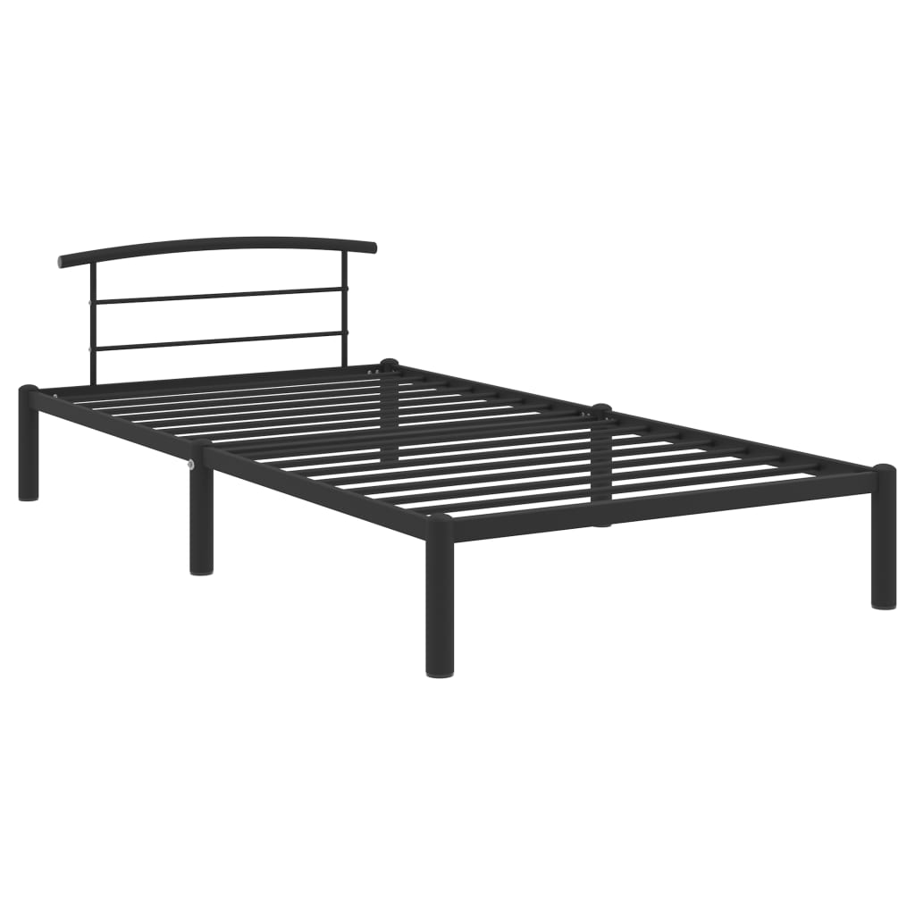 Black Metal Bed Frame 100x200 cm - vidaXL 284657 (No Mattress)